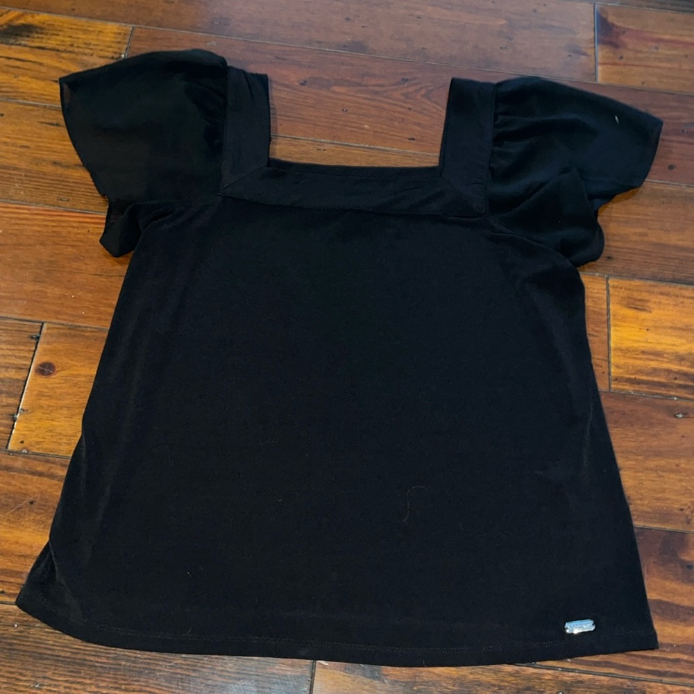 Black flutter sleeve shirt - Never worn